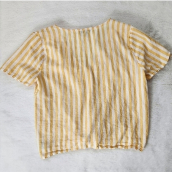 Madewell Striped Yellow Tie-Front Top - Picture 8 of 8